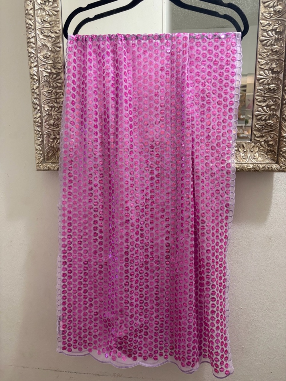 Betsey Johnson Pink Sequin Lace Shawl